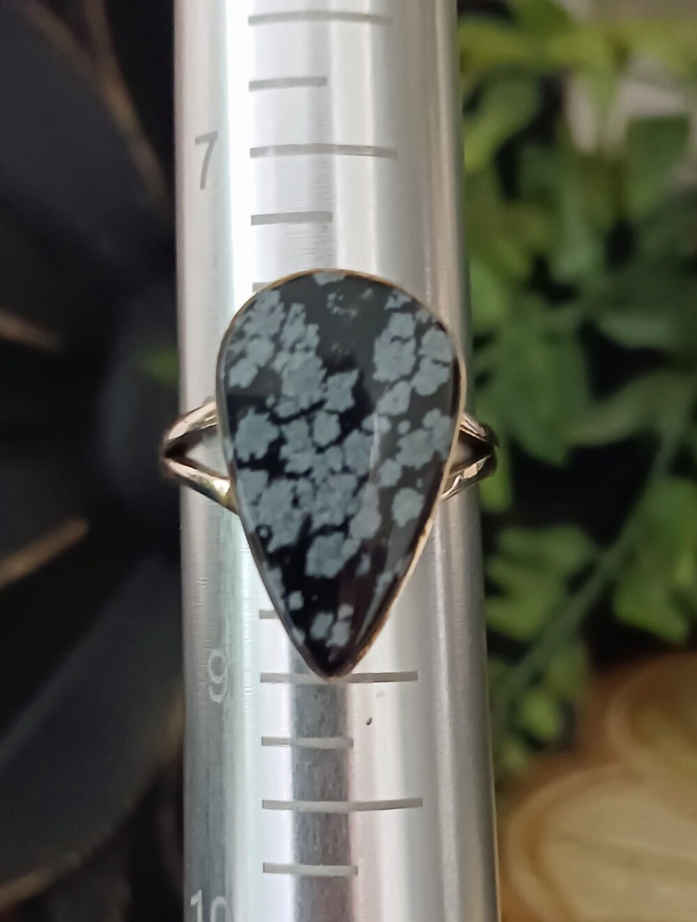 Snowflake Obsidian Sterling Silver Ring, Size 8, NWT - Picture 3 of 4